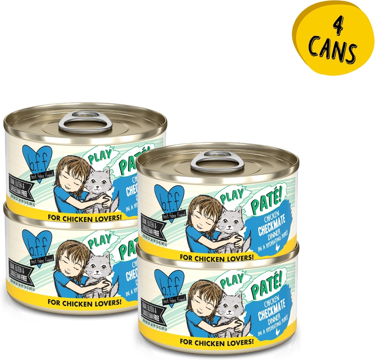 BFF Play Pate Lovers Chicken Checkmate Grain-Free Wet Cat Food