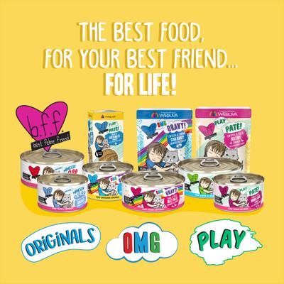 Show full view: BFF Play Pate Lovers Chicken Checkmate Grain-Free Wet Cat Food, 2.8-oz can, case of 4 slide 7 of 13