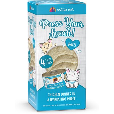 Weruva Weruva Classic Press Your Lunch! Chicken Pate Grain-Free Wet Cat Food, 3-oz can, case of 4