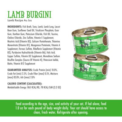 Show full view: Weruva Cats in the Kitchen Lamb Burgini Lamb Au Jus Grain-Free Wet Cat Food, 3.2-oz can, case of 4 slide 5 of 13