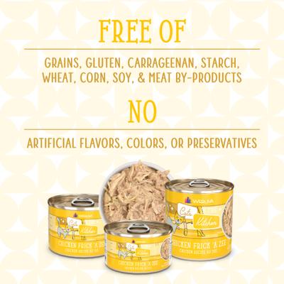 Show full view: Weruva Cats in the Kitchen Chicken Frick 'A Zee Chicken Recipe Au Jus Grain-Free Wet Cat Food, 3.2-oz can, case of 4 slide 7 of 13