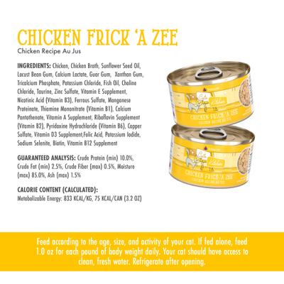 Show full view: Weruva Cats in the Kitchen Chicken Frick 'A Zee Chicken Recipe Au Jus Grain-Free Wet Cat Food, 3.2-oz can, case of 4 slide 5 of 13