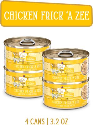 Show full view: Weruva Cats in the Kitchen Chicken Frick 'A Zee Chicken Recipe Au Jus Grain-Free Wet Cat Food, 3.2-oz can, case of 4 slide 3 of 13