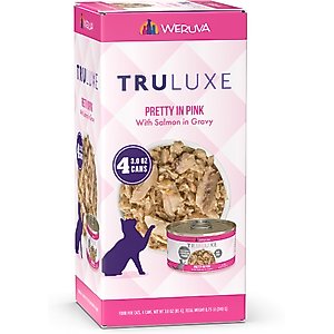 Weruva Truluxe Pretty In Pink Salmon in Gravy Grain-Free Wet Cat Food, 3-oz can, case of 4