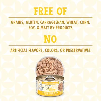 Show full view: Weruva Cats in the Kitchen Kitten Frick 'A Zee Chicken in Gravy Grain-Free Wet Cat Food, 3-oz can, case of 4 slide 7 of 14