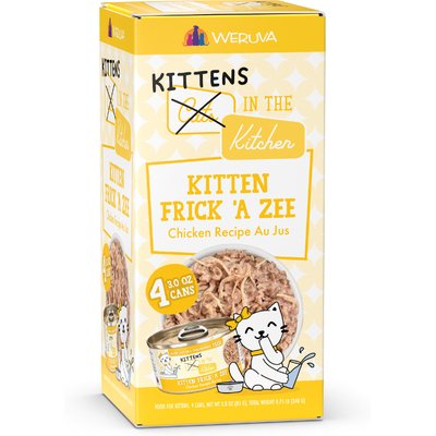 Weruva Weruva Cats in the Kitchen Kitten Frick 'A Zee Chicken in Gravy Grain-Free Wet Cat Food, 3-oz can, case of 4