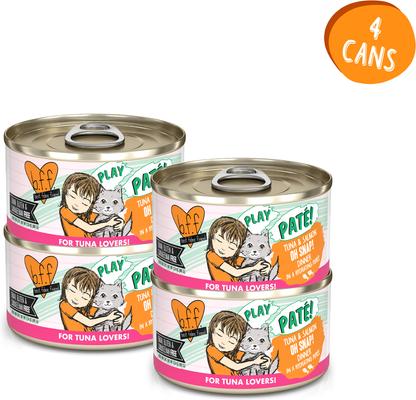 Show full view: BFF Play Pate Lovers Oh Snap! Tuna & Salmon Grain-Free Wet Cat Food, 2.8-oz can, case of 4 slide 3 of 13