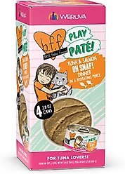 BFF Play Pate Lovers Oh Snap! Tuna & Salmon Grain-Free Wet Cat Food, 2.8-oz can, case of 4