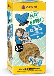 BFF Play Pate Lovers Chicken Checkmate Grain-Free Wet Cat Food, 2.8-oz can, case of 4