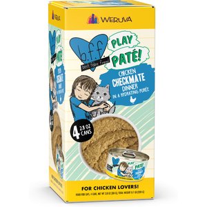 BFF Play Pate Lovers Chicken Checkmate Grain-Free Wet Cat Food, 2.8-oz can, case of 4