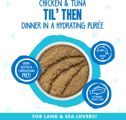 Show full view: BFF Play Pate Lovers Chicken & Tuna Til' Then Grain-Free Wet Cat Food, 2.8-oz can, case of 4 slide 4 of 13