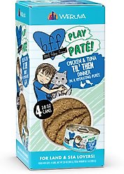 BFF Play Pate Lovers Chicken & Tuna Til' Then Grain-Free Wet Cat Food, 2.8-oz can, case of 4