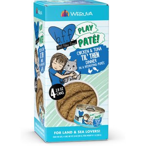 BFF Play Pate Lovers Chicken & Tuna Til' Then Grain-Free Wet Cat Food, 2.8-oz can, case of 4