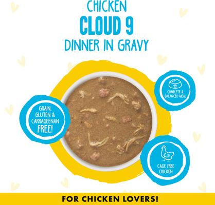 Show full view: BFF OMG Cloud 9! Chicken in Gravy Minced Grain-Free Wet Cat Food, 2.8-oz can, case of 4 slide 4 of 13