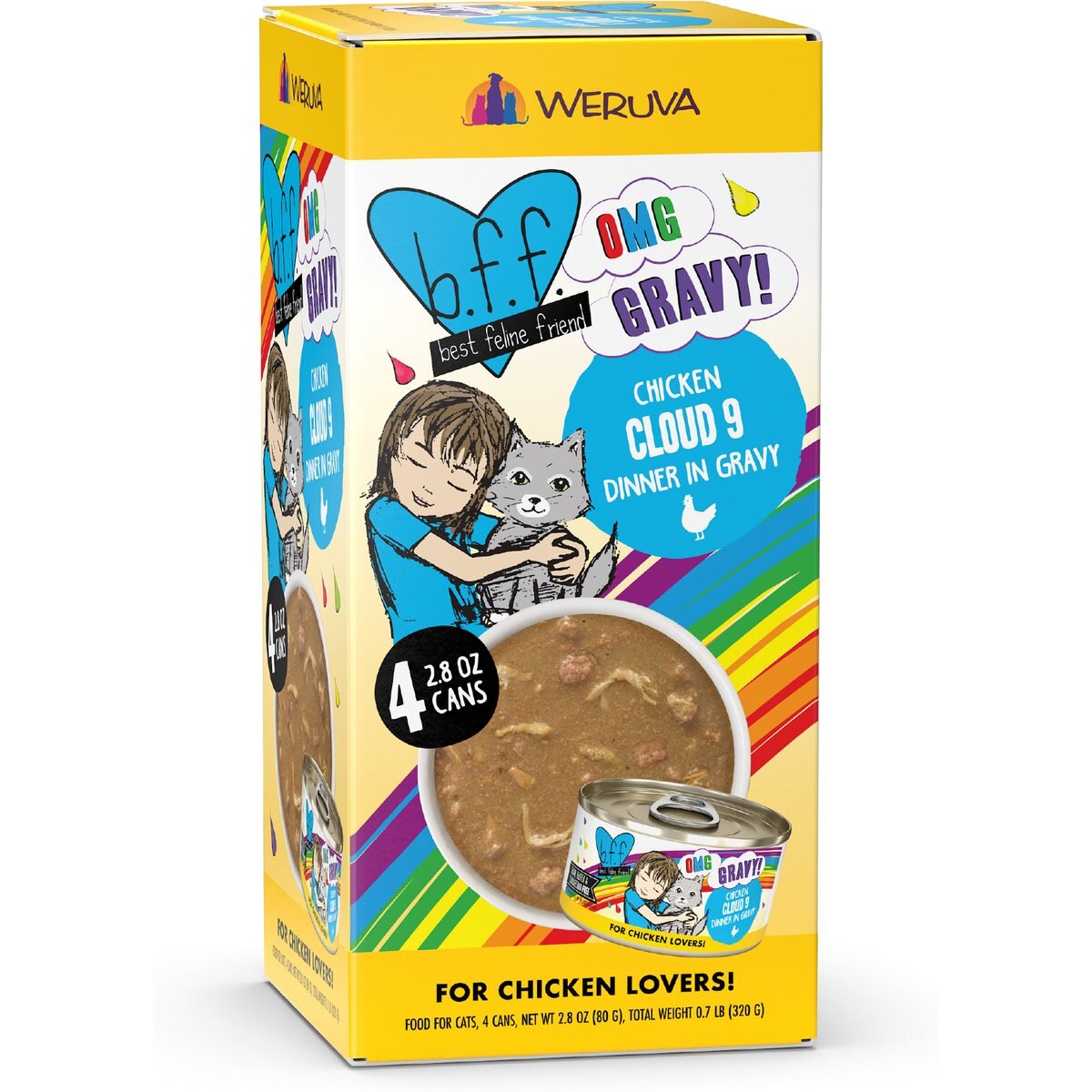 BFF OMG Cloud 9! Chicken in Gravy Minced Grain-Free Wet Cat Food, 2.8-oz can, case of 4
