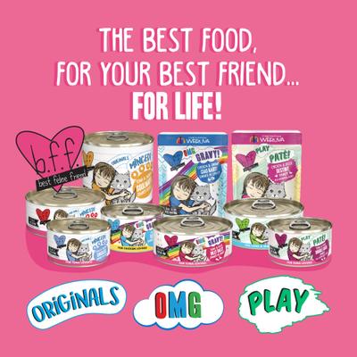 Show full view: BFF OMG QT Patootie! Chicken & Turkey Dinner in Gravy Grain-Free Wet Cat Food, 2.8-oz can, case of 4 slide 7 of 13