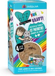 BFF OMG QT Patootie! Chicken & Turkey Dinner in Gravy Grain-Free Wet Cat Food, 2.8-oz can, case of 4