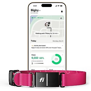 Fi Series 3+ Smart Dog Collar, Pink, Small