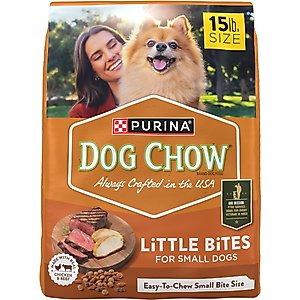 Dog Chow Adult Little Bites with Real Chicken & Beef Small Breed Dry Dog Food, 15-lb bag