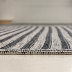 JONATHAN Y Zephyr Mid-Century Modern Arch Stripe Reversible Machine-Washable Indoor/Outdoor Area Rug, Cream/Beige, 5' x 8' slide 2 of 9