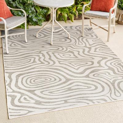 Show full view: JONATHAN Y Eryx Modern Bohemian Abstract Organic Reversible Machine-Washable Indoor/Outdoor Area Rug, Gray/Cream, 8' x 10' slide 8 of 9
