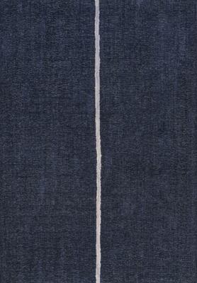 Show full view: JONATHAN Y Linja Solid Centre Stripe Machine-Washable Area Rug, Navy/Gray, 8' x 10' slide 9 of 9
