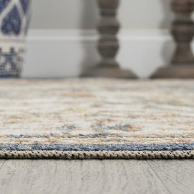 Show full view: JONATHAN Y Keesha Bold Distressed Medallion Low-Pile Machine-Washable Area Rug, Blue/Cream, 5' x 8' slide 7 of 11