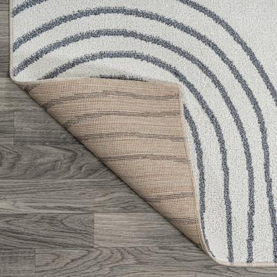 Show full view: JONATHAN Y Doodle Contemporary Glam Geometric Machine-Washable Area Rug, Cream/Dark Gray, 3' x 5' slide 7 of 9