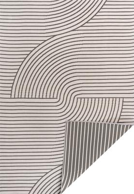 Show full view: JONATHAN Y Arielle Mid-Century Modern Curve Stripe Reversible Machine-Washable Indoor/Outdoor Area Rug, Dark Gray/Cream, 5' x 8' slide 9 of 9