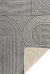 JONATHAN Y Zephyr Mid-Century Modern Arch Stripe Reversible Machine-Washable Indoor/Outdoor Area Rug, Cream/Beige, 8' x 10' slide 2 of 9