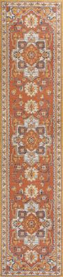 Show full view: JONATHAN Y Bijan Traditional Vintage Medallion Reversible Machine-Washable Indoor/Outdoor Area Rug, Terra/Blue/Cream, 2' x 8' Runner slide 7 of 8