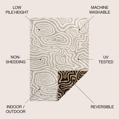 Show full view: JONATHAN Y Eryx Modern Bohemian Abstract Organic Reversible Machine-Washable Indoor/Outdoor Area Rug, Gray/Cream, 8' x 10' slide 2 of 9