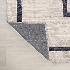JONATHAN Y Ashkii Minimalist Medallion Machine-Washable Area Rug, Ivory/Dark Gray, 5' x 8' slide 2 of 9