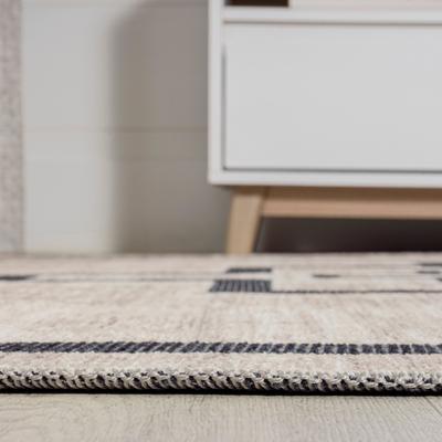 Show full view: JONATHAN Y Ashkii Minimalist Medallion Machine-Washable Area Rug, Ivory/Dark Gray, 8' x 10' slide 6 of 9