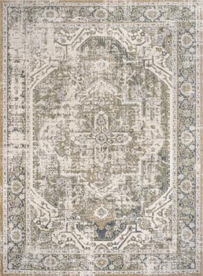 Show full view: JONATHAN Y Keesha Bold Distressed Medallion Low-Pile Machine-Washable Area Rug, Green/Cream, 5' x 8' slide 9 of 10