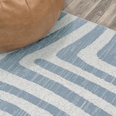 Show full view: JONATHAN Y Maze Abstract Two-Tone Low-Pile Machine-Washable Area Rug, Blue/Cream, 2' x 8' Runner slide 8 of 9