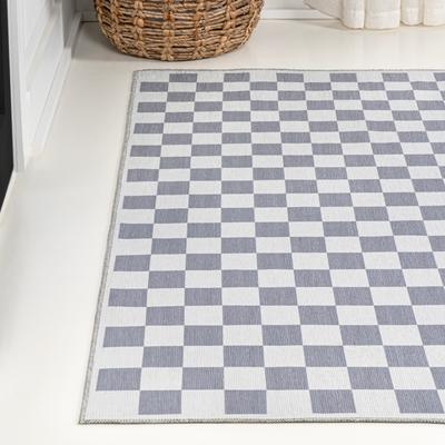 Show full view: JONATHAN Y Ainsley Modern Cottage Checkerboard Washable Area Rug, Purple Gray/White, 5' x 8' slide 8 of 9