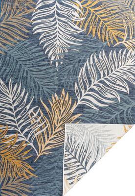 Show full view: JONATHAN Y Calypso Coastal Casual Palm Frond Reversible Machine-Washable Indoor/Outdoor Area Rug, Cream/Navy, 5' x 8' slide 9 of 9