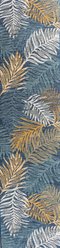 JONATHAN Y Calypso Coastal Casual Palm Frond Reversible Machine-Washable Indoor/Outdoor Area Rug, Cream/Navy, 2' x 8' Runner slide 2 of 9