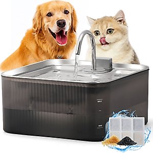 FUKUMARU Stainless Steel Dog Water Fountain, 1.8-gal