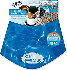 allforpaws Chill Out Instant Cooling Dog Bandana Ice Collar, X-Large, Blue