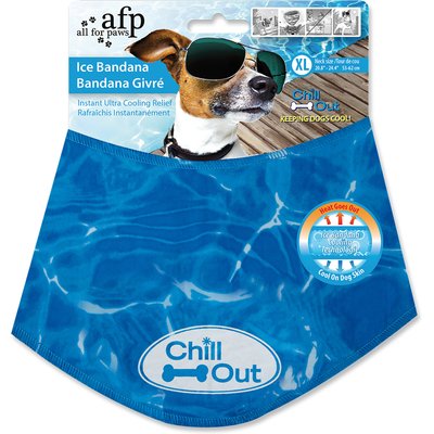 allforpaws allforpaws Chill Out Instant Cooling Dog Bandana Ice Collar, X-Large, Blue