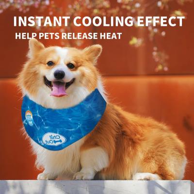 Show full view: allforpaws Chill Out Instant Cooling Dog Bandana Ice Collar, X-Large, Blue slide 4 of 9