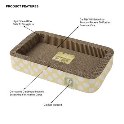 Show full view: PetRageous Designs Jerry's Corrugated Cat Lounge Scratcher, Yellow slide 2 of 4