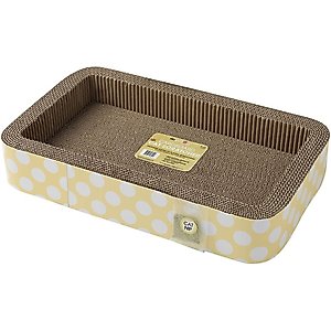 PetRageous Designs Jerry's Corrugated Cat Lounge Scratcher, Yellow