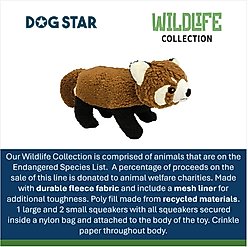 DogStar Wildlife Rocky the Red Panda Squeaky Dog Plush Toy slide 2 of 5