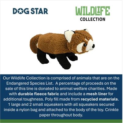 Show full view: DogStar Wildlife Rocky the Red Panda Squeaky Dog Plush Toy slide 5 of 5