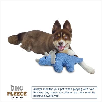 Show full view: DogStar Dino Tucker the Triceratops Squeaky Dog Plush Toy slide 2 of 4