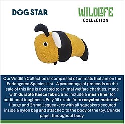 DogStar Wildlife Bobby the Bumble Bee Squeaky Dog Plush Toy slide 2 of 5