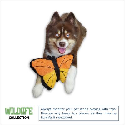 Show full view: DogStar Wildlife Bella the Monarch Butterfly Squeaky Dog Plush Toy slide 2 of 5